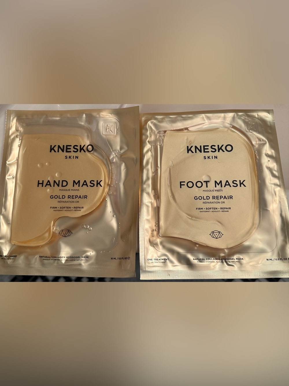 KNESKO Skin Gold Repair Hand & Foot Mask Set - Gold - New in Package